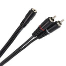 Plugger - Y Cable PLUCABYMFSRM00M60EAS   - 2 x male RCA - 3.5 mm female stereo mini-jack Y cable, 0.6 m
