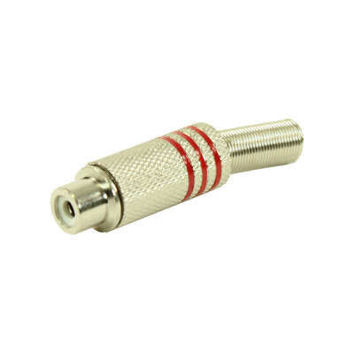 Plugger - RCA Connector PLUCONRCAFRD   - Female RCA connector, red mark