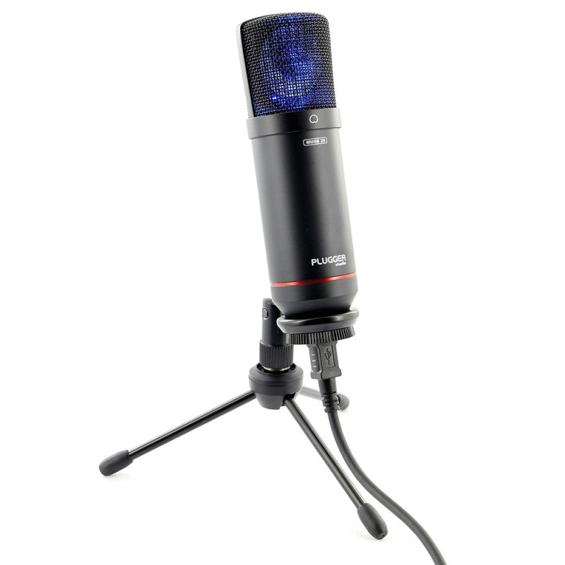 Plugger Studio - MUSB 20   - USB cardioid microphone for  streaming, podcast, gaming, broadcasting