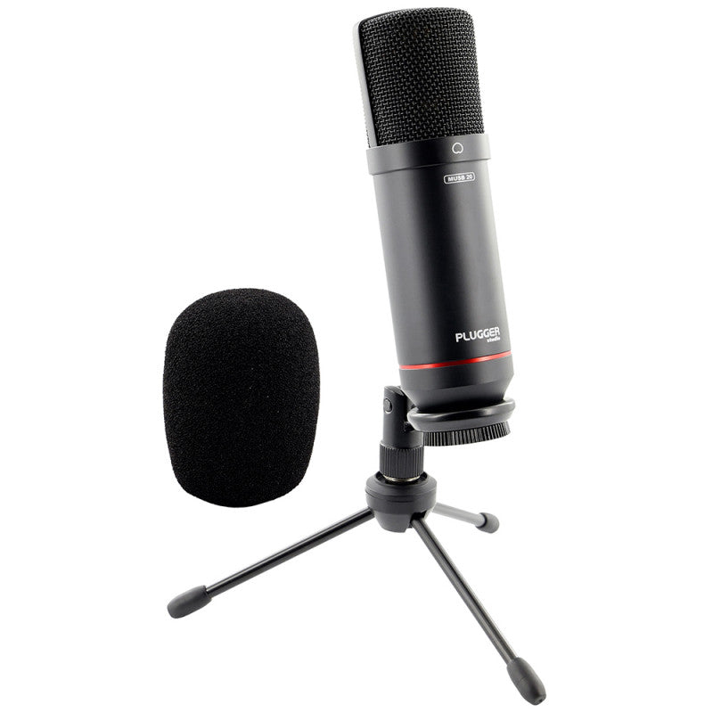 Plugger Studio - MUSB 20   - USB cardioid microphone for  streaming, podcast, gaming, broadcasting