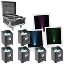 BoomTone DJ - Pack of 6 x EZBOX 4x15W projectors + transport and charging case
