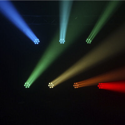 Evolite - 7 x 40 W Wash moving head with zoom and strip, controllable in DMX