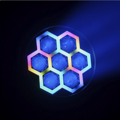 Evolite - 7 x 40 W Wash moving head with zoom and strip, controllable in DMX