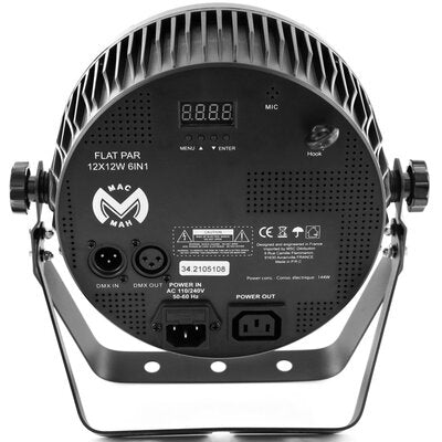 Mac Mah - 12 x 12 W 6-in-1 RGBWA-UV, high brightness flat PAR LED projector