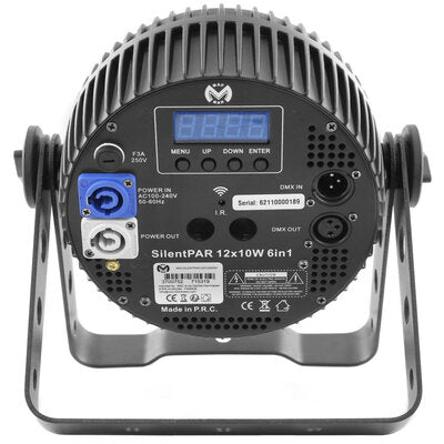 Mac Mah - SilentPAR 12X10W 6IN1   - 6-in-1 RGBWA / UV LED Par projector with 12 single 10 W LEDs, IR remote control included
