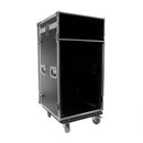 Flight case Mixer/Rack 16U roller   - 16U flight case with mixer slot, 19", equipped with 4 casters