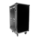 Flight case Mixer/Rack 16U roller   - 16U flight case with mixer slot, 19", equipped with 4 casters