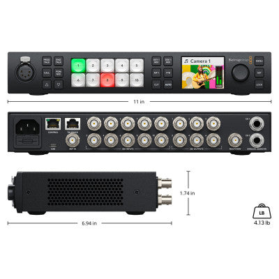 ATEM 1 M/E Constellation HD - High definition live production switcher packed with advanced features - 10x 3G‑SDI inputs - 6x 3G‑SDI aux outputs