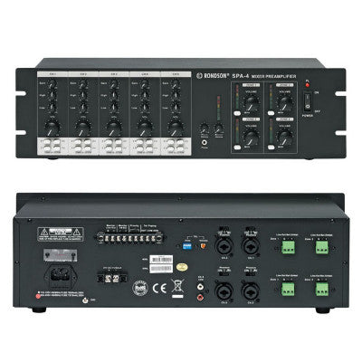 SPA-4 - 6 inputs preamplifier routable on 4 output zones