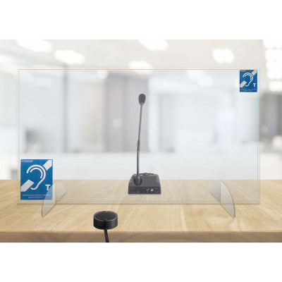 DUOPROTECT - Plexiglass protection kit with counter microphone and loop for the hearing-impaired