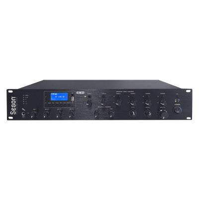 AME-120-6 - 120 W mixing amplifier with integrated FM tuner, MP3, USB, SD and Bluetooth audio source module