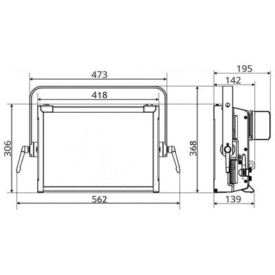 Briteq - BT-TVPANEL T W  - 290 W professional soft-light panel with tunable white and possible battery power for TV studio and (dry) outdoor applications