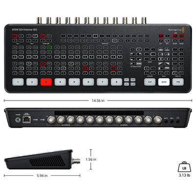 Blackmagic Design - ATEM SDI Extreme ISO - Compact switcher for live streaming, 8 SDI inputs and 4 SDI outputs