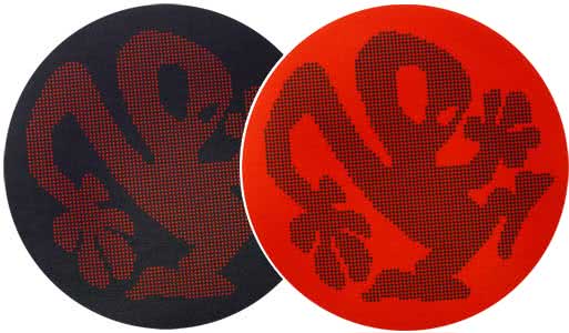 2x Slipmats - Plasticman Dots - Black &amp; Red