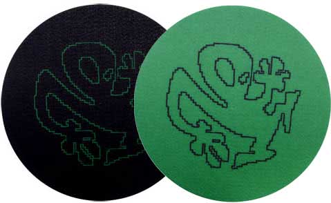 2x Slipmats - Plasticman Silhouette - Green &amp; Black