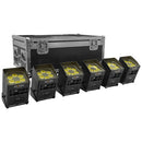 IP-BOX 6X15W PACK   - Set of 6 LED spotlights Evolite IP-BOX 6x15W delivered in a flight case with integrated charger