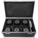 IP-BOX 6X15W PACK   - Set of 6 LED spotlights Evolite IP-BOX 6x15W delivered in a flight case with integrated charger