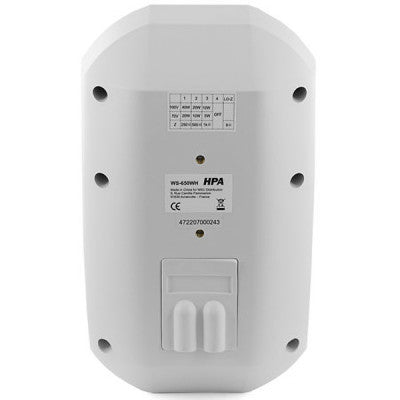 WS-650WH  - 60 W on 8 ohms or 10 W / 20 W / 40 W on 100 V, 2 ways PA passive loudspeaker, IP66 certified, sold in pairs, white