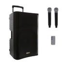 TAKY 15 MEDIA - MP3 portable audio system + 2 UHF handheld microphone, 15" speaker