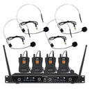 Rondson - BE-1040/4BP-1 - 506.0 / 517.5 / 531.0 / 546.5 MHz 4-channel diversity UHF set, 4 bodypack with lavalier and headworn microphones + receiver