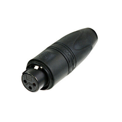 Neutrik - NC3FXX-HD-B-D - Heavy duty female 3 pole XLR cable connector, black housing, for outdoor use.