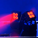 Evolite - Set of 6 TROPIKOLOR 4X15W IP65 projectors, delivered in flight case of 6 compartments