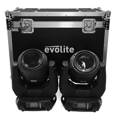 Evolite - 2 x 230 W Osram short arc lamp moving heads delivered in flight case