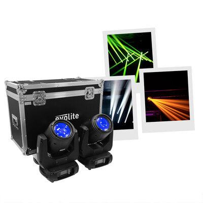Evolite - Moving Beam 7R SET - 2 x 230 W Osram short arc lamp moving heads delivered in flight case