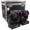 MOVING BEAM 1R SET - 2 x 120 W short arc lamp moving heads delivered in flight case