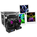MOVING BEAM 1R SET - 2 x 120 W short arc lamp moving heads delivered in flight case