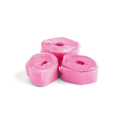 The Confetti Maker - Streamer 10 m x 2,5 cm - Pink - Pink flameproof streamer, 10 m x 2.5 cm, sleeve of 20 streamers