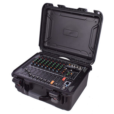 LA-MIX8AM - 2 x 160 W amplified DSP audio mixer console with 8 mono inputs