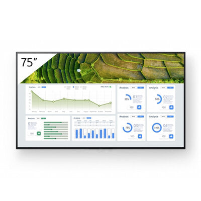 Sony - 75", 4K HDR (3840 x 2160 pixels), 440 cd/m2, 24/7 professional display
