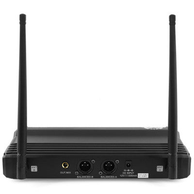 UHF 200 M - Complete wireless microphone, 2 handheld transmitters and 1 receiver, transmission frequencies 660 - 690 MHz