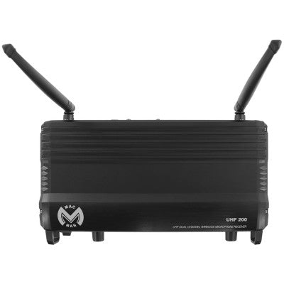 UHF 200 M - Complete wireless microphone, 2 handheld transmitters and 1 receiver, transmission frequencies 660 - 690 MHz