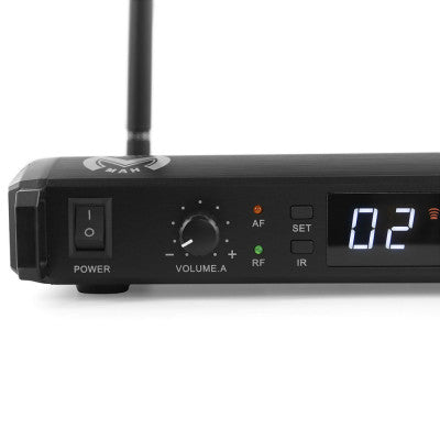 UHF 200 M - Complete wireless microphone, 2 handheld transmitters and 1 receiver, transmission frequencies 660 - 690 MHz