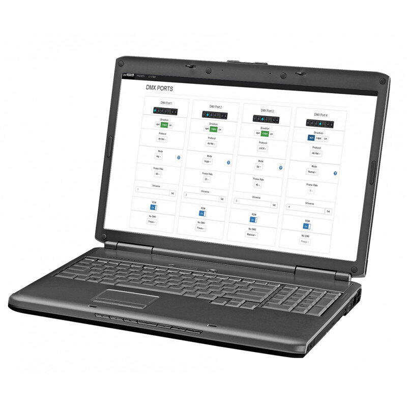 Briteq - BT-NODE24 Mk2 (3-pin XLR) - High-speed ArtNet & sACN node with 4 configurable DMX ports (3-pin XLR), web interface and OLED display