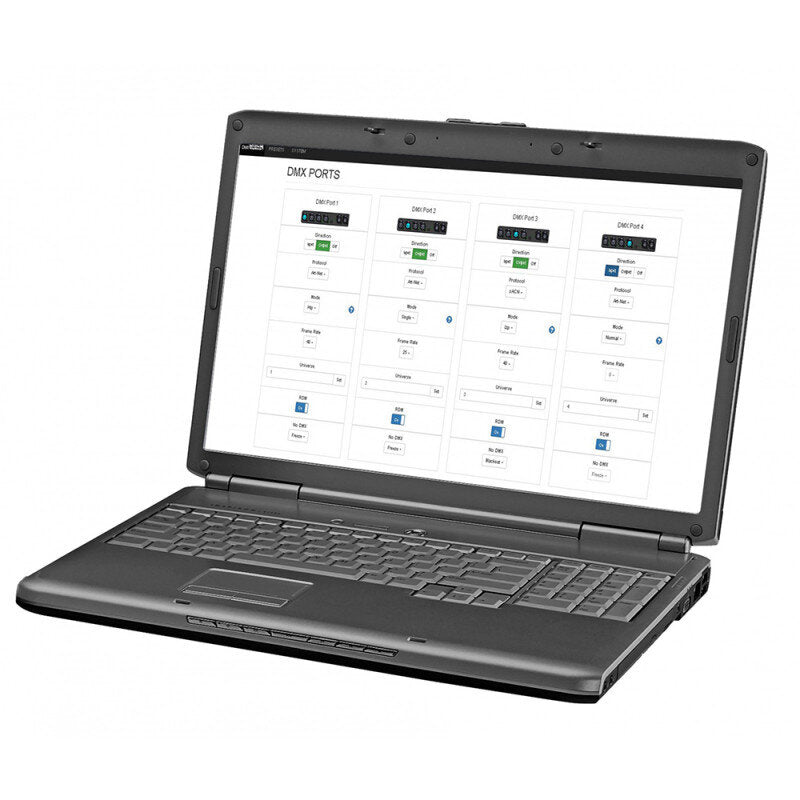 Briteq - BT-NODE24 Mk2 (5-pin XLR) - High-speed Art-Net & sACN node with 4 configurable DMX ports (5-pin XLR), web interface and OLED display