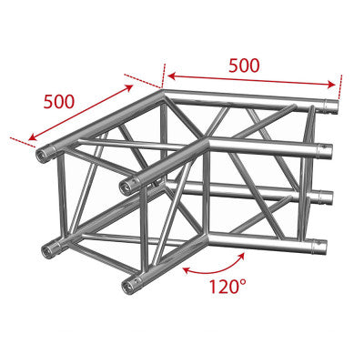 AGQUA-03 W - Quatro angle - 50 cm - 120° - 2 directions - White