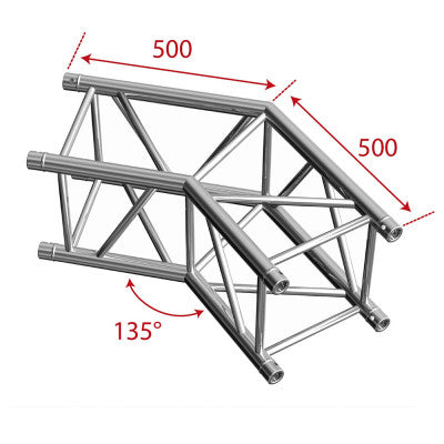 AGQUA-04 W - Quatro angle - 50 cm 135° - 2 directions - White