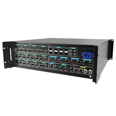 PIXELHUE - P20 (with Flight Case) - 8 x DP 1.2 / HDMI 2.0 + 4 x 12G-SDI inputs, 8 x HDMI 2.0 outputs presentation switcher with flight case