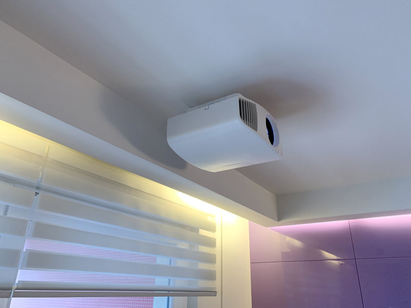 Supporto da soffitto professionale ultra slim per videoproiettore "Arakno-mini" 7cm (bianco)