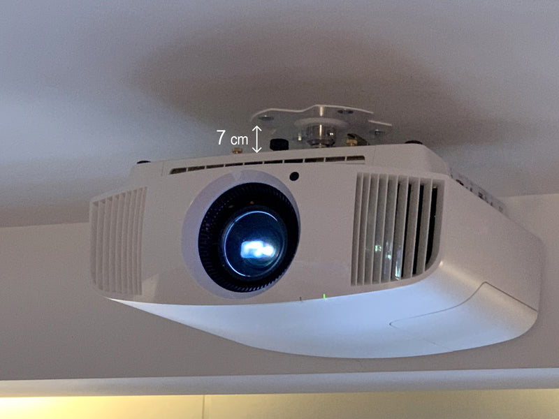 Supporto da soffitto professionale ultra slim per videoproiettore "Arakno-mini" 7cm (bianco)