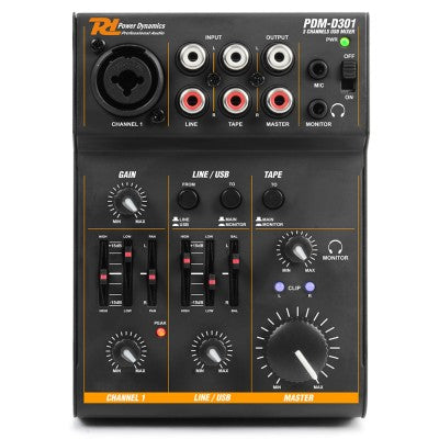 Power Dynamics - PDM-D301 - 3-Channel USB Mixer Soundcard