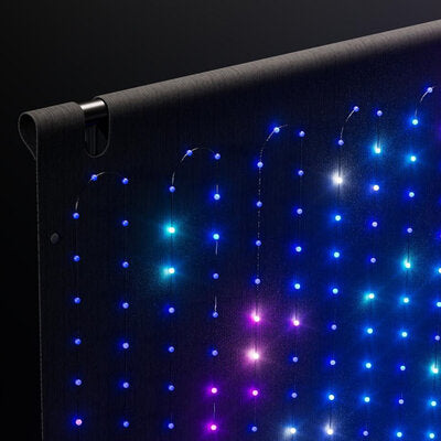 Twinkly PRO - Twinkly Lightwall - App-controlled backdrop with 1120 RGB LEDs. Black wire & fabric. Sync with live music. Indoor and outdoor smart lighting decoration