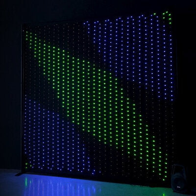 Twinkly PRO - Twinkly Lightwall - App-controlled backdrop with 1120 RGB LEDs. Black wire & fabric. Sync with live music. Indoor and outdoor smart lighting decoration