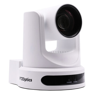 PTZOptics - PTZOptics Move SE 12X white - FHD PTZ camera, 12x optical zoom with auto-tracking function, supports simultaneous IP Video (with native NDI, SRT, RTMPS, RTSP), USB3.0, 3G-SDI, HDMI2.0 outputs, PoE+, white