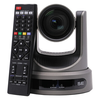 PTZOptics - PTZOptics Move SE 12X grey - FHD PTZ camera, 12x optical zoom with auto-tracking function, supports simultaneous IP Video (with native NDI, SRT, RTMPS, RTSP), USB3.0, 3G-SDI, HDMI2.0 outputs, PoE+, grey