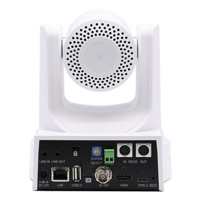 PTZOptics - PTZOptics Move SE 20X white - FHD PTZ camera, 20x optical zoom with auto-tracking function, supports simultaneous IP Video (with native NDI, SRT, RTMPS, RTSP), USB 3.0, 3G-SDI, HDMI 2.0 outputs, PoE+, white