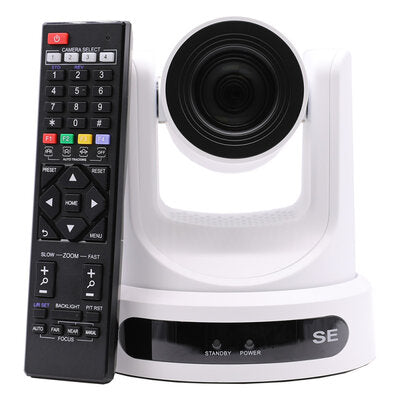 PTZOptics - PTZOptics Move SE 20X white - FHD PTZ camera, 20x optical zoom with auto-tracking function, supports simultaneous IP Video (with native NDI, SRT, RTMPS, RTSP), USB 3.0, 3G-SDI, HDMI 2.0 outputs, PoE+, white